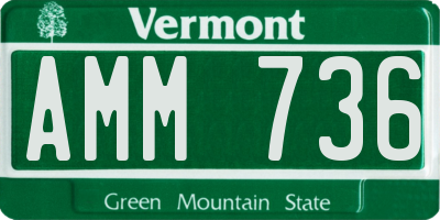 VT license plate AMM736