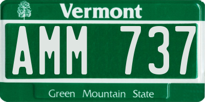 VT license plate AMM737