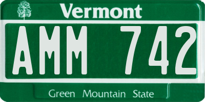 VT license plate AMM742