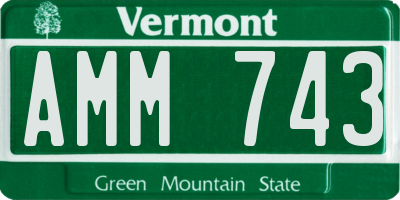 VT license plate AMM743