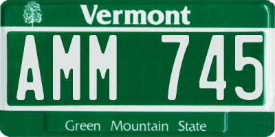 VT license plate AMM745