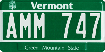 VT license plate AMM747