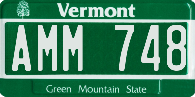 VT license plate AMM748