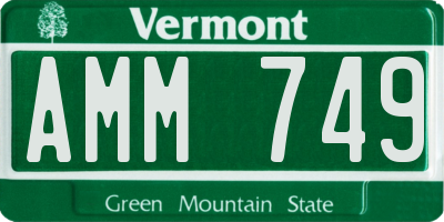 VT license plate AMM749
