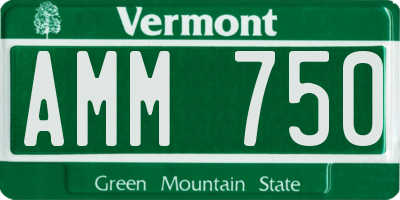 VT license plate AMM750