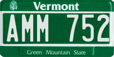 VT license plate AMM752