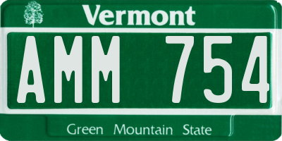 VT license plate AMM754