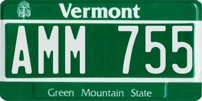VT license plate AMM755