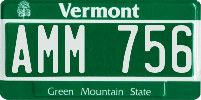 VT license plate AMM756