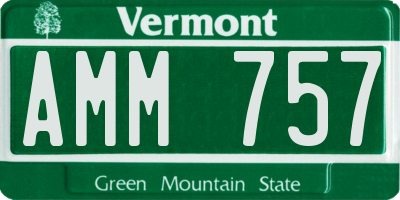 VT license plate AMM757