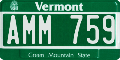 VT license plate AMM759