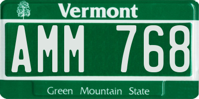 VT license plate AMM768