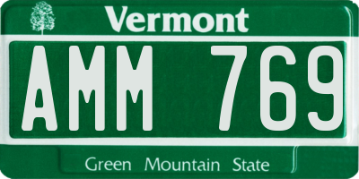 VT license plate AMM769