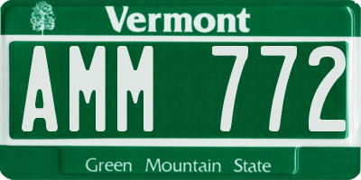 VT license plate AMM772