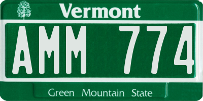 VT license plate AMM774
