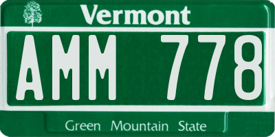 VT license plate AMM778