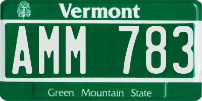 VT license plate AMM783