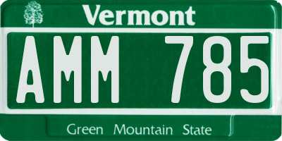 VT license plate AMM785