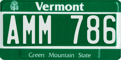 VT license plate AMM786