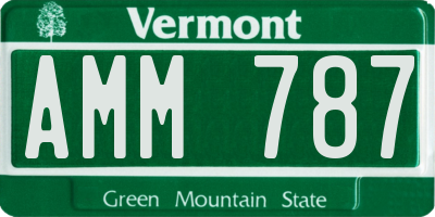 VT license plate AMM787