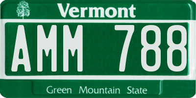VT license plate AMM788