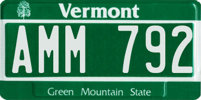 VT license plate AMM792