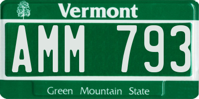 VT license plate AMM793