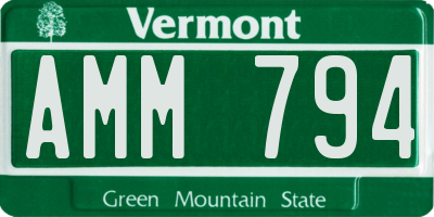 VT license plate AMM794
