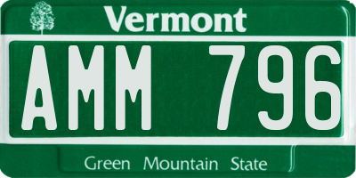 VT license plate AMM796