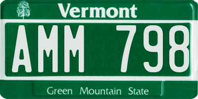 VT license plate AMM798