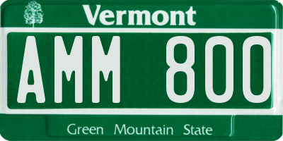 VT license plate AMM800