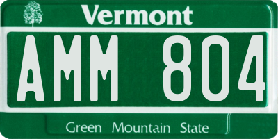VT license plate AMM804