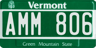 VT license plate AMM806