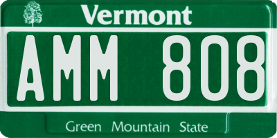 VT license plate AMM808