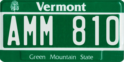 VT license plate AMM810