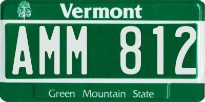 VT license plate AMM812