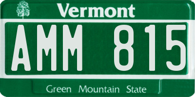 VT license plate AMM815