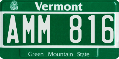 VT license plate AMM816