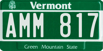 VT license plate AMM817