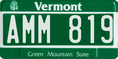 VT license plate AMM819