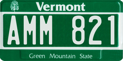 VT license plate AMM821