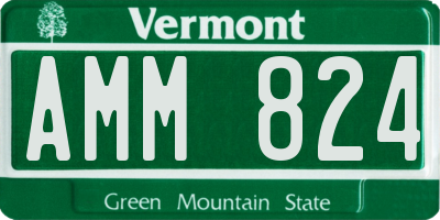 VT license plate AMM824