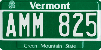 VT license plate AMM825