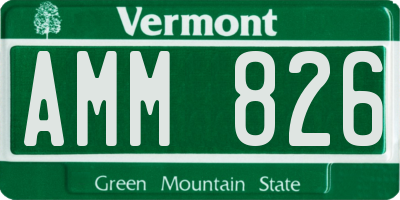VT license plate AMM826