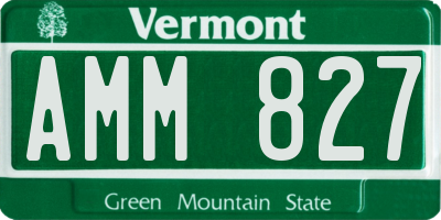VT license plate AMM827