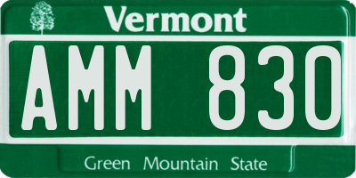 VT license plate AMM830