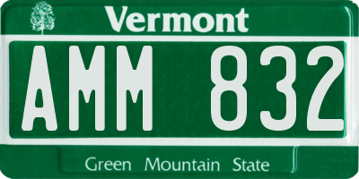 VT license plate AMM832