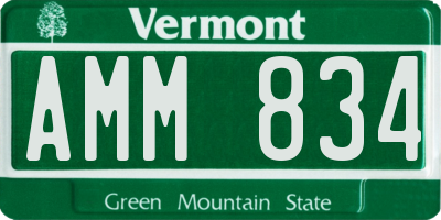 VT license plate AMM834