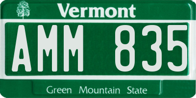 VT license plate AMM835