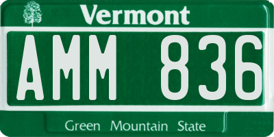 VT license plate AMM836